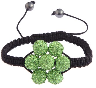 LSB0032-Green Shamballa Bracelet Crystal-Disco Ball Friendship Bead