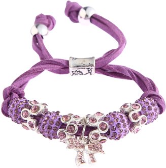 LSB0034- Purple Crystal Bracelet With Butterfly Charm