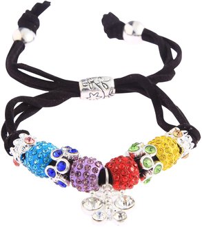 LSB0036- Multi Colour Crystal Bracelet With Dragonfly Charm