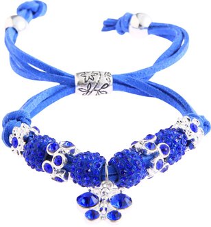 LSB0036- Blue Crystal Bracelet With Dragonfly Charm