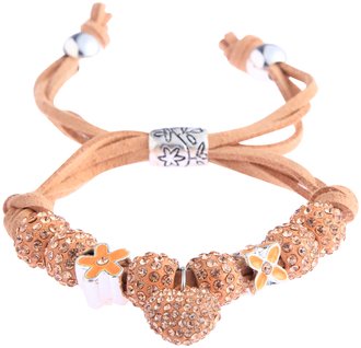 LSB0038-Champagne Crystal Bracelet With Heart Charm
