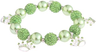 LSB0039-Wholesale & B2B Wholesale & B2B Green Crystal Bracelet With Crown Charms Supplier & Manufacturer Supplier & Manufacturer