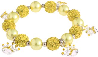 LSB0039-Wholesale & B2B Lemonade Yellow  Crystal Bracelet With Crown Charms Supplier & Manufacturer