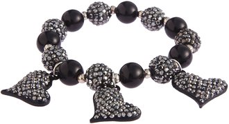 LSB0041- Wholesale & B2B Black Crystal Bracelet With Heart Charms Supplier & Manufacturer