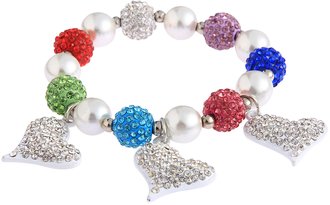 LSB0041- Wholesale & B2B Multi Colour Crystal Bracelet With Heart Charms Supplier & Manufacturer