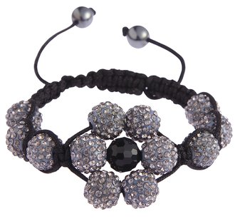 LSB0033-Wholesale & B2B Grey Shamballa Bracelet Crystal-Disco Ball Friendship Bead Supplier & Manufacturer