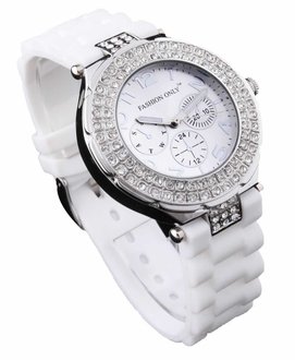 LSW001-White Womens Diamante Watch