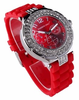 LSW001- Wholesale & B2B Red Womens Diamante Watch Supplier & Manufacturer