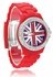 LSW008- Wholesale & B2B Red Diamante Union Jack Watch Supplier & Manufacturer