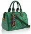 LS7016 - Green Heart Diamante Tote Bag With Charm
