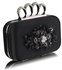 LSE00178- Black Women's Knuckle Rings Evening Bag