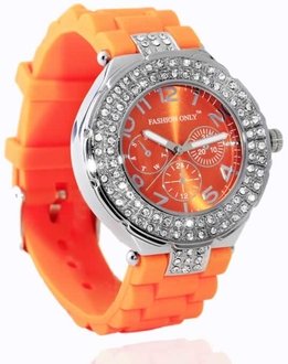 LSW001- Wholesale & B2B Orange Womens Diamante Watch Supplier & Manufacturer