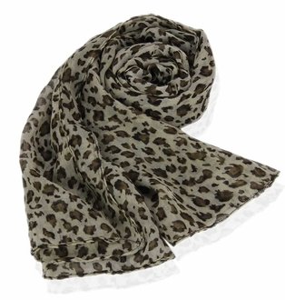 LSSC005 - Coffee Animal Print Womens Scarf