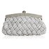 LSE00192 - Silver Crystal Evening Clutch Bag