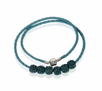 LSN009- Teal  Women's Crystal Necklace