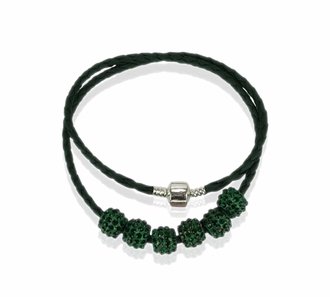 LSN009- Dark Green Women's Crystal Necklace