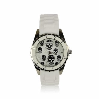 LSW0013- Unisex White Skull Watch