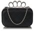 LSE00189 - Black Knuckle Clutch/Crossbody purse