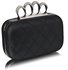 LSE00189 - Black Knuckle Clutch/Crossbody purse