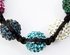 LSB0050-Multi-Coloured Skull Crystal Disco Ball Bead Bracelet