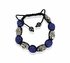 LSB0050- Blue Skull Crystal Disco Ball Bead Bracelet