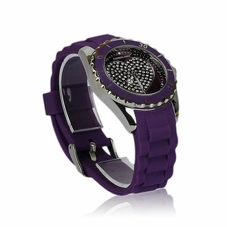 LSW005- Wholesale & B2B Women's Purple Heart Diamante Watch Supplier & Manufacturer
