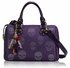 LS7017 - Purple Skull Diamante Tote Bag With Charm