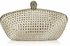 LSE0091 - Nude Diamante Encrusted Clutch Evening Wedding Bag Purse