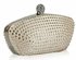 LSE0091 - Nude Diamante Encrusted Clutch Evening Wedding Bag Purse