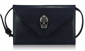 LSE00180- Navy Skull Clutch purse