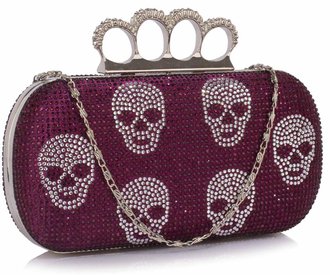LSE00198- Wholesale & B2B Purple Women's Knuckle Rings Evening Bag Supplier & Manufacturer