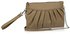 LSE00200 - Nude Flapover Clutch Purse