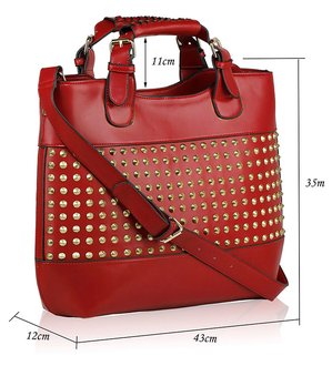 red studded purse