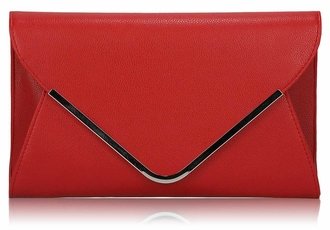 LSE00166 -  Red Large Flap Clutch purse