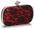 LSE00215 - Classy Red Ladies Lace Evening Clutch Bag