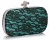 LSE00215 - Classy Emerald Ladies Lace Evening Clutch Bag