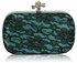 LSE00215 - Classy Emerald Ladies Lace Evening Clutch Bag