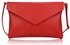 LSE00220 - Red Large Flap Clutch purse