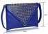 LSE00205 - Blue Large Slim Clutch Bag With Studded Flap