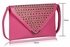 LSE00205 - Pink Large Slim Clutch Bag With Studded Flap