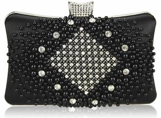 black clutch with pearls