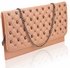LSE00218 - Pink Quilted Purse With Skull Stud Detail