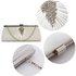 LSE00221 - Ivory Satin Clutch Bag With Crystal Decoration