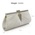 LSE00221 - Ivory Satin Clutch Bag With Crystal Decoration