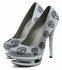 LSS00131 - Silver Double Platform Crystal High Heel Shoes