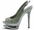 LSS00129 - Ivory Double Platform Crystal High Heel Peeptoe Shoes