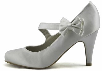 LSS00134- White Satin Court Shoes