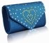LSE00239 - Teal Glitter Cluth With Metal Star Studs