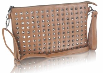 LSE00230 - Brown Purse With  Stud Detail