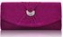 LSE00241 - Fuchsia Diamante Evening Clutch Bag